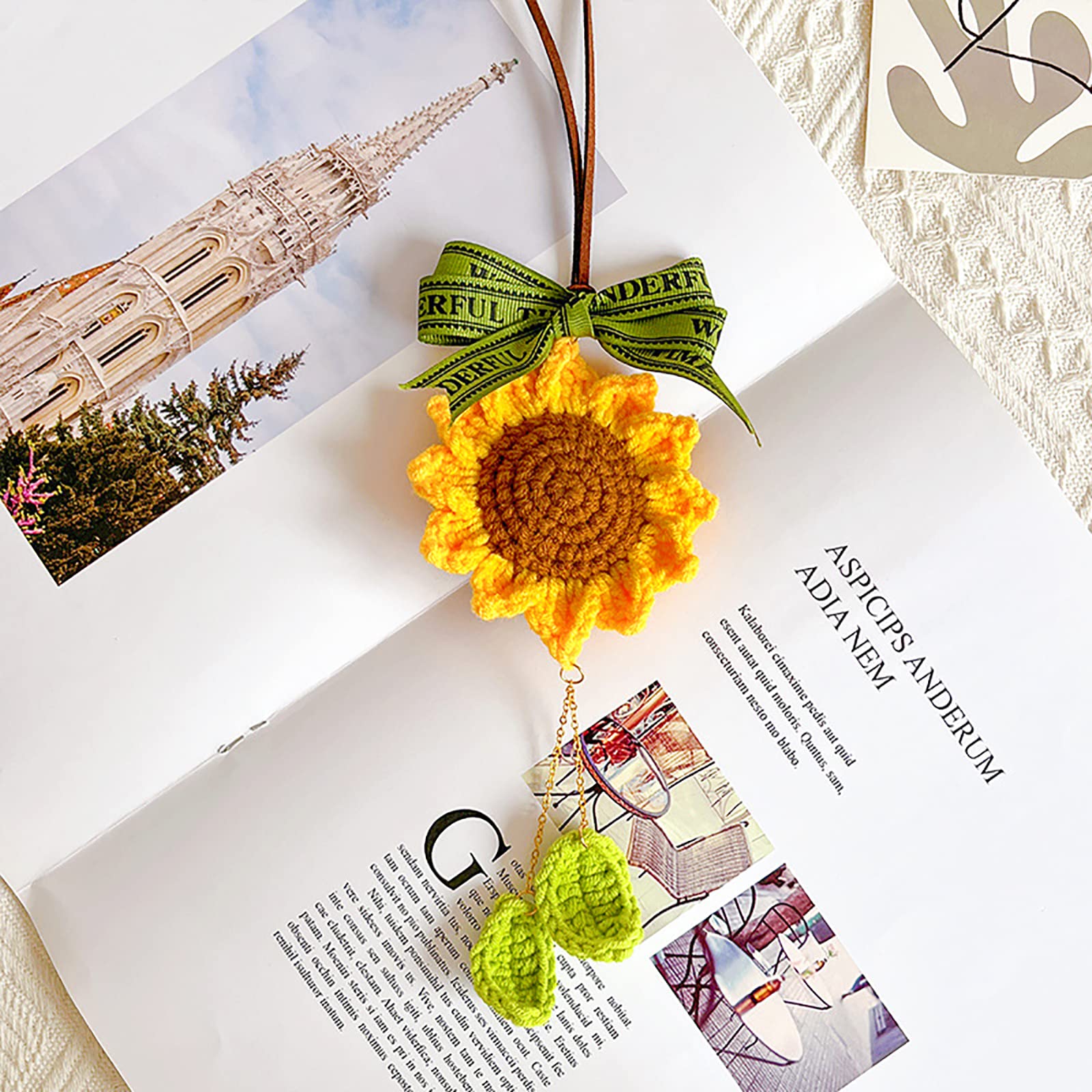 Amazon.com: Emivery Sunflower Car Mirror Hanging Ornament Handmade